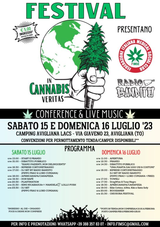 Festival Cannabis Associazione Seminiamo Principi 15 e 16 Luglio 2023